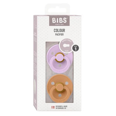 BIBS Dummy Size 1 - Violet Sky & Pumpkin (Twin Pack)