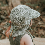 Bedhead Hat Reversible Linen Flap Hat - Fern & Moss