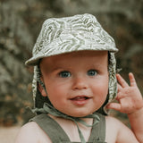 Bedhead Hat Reversible Linen Flap Hat - Fern & Moss