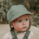 Bedhead Hat Reversible Linen Flap Hat - Fern & Moss