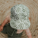 Bedhead Hat Reversible Linen Flap Hat - Fern & Moss