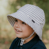 Bedhead Hat Grey Stripe Toddler Bucket Sunhat
