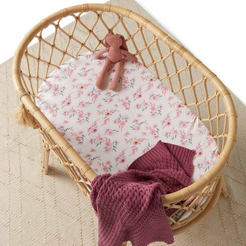 Snuggle Hunny Cotton Fitted Bassinet Sheet in Camille