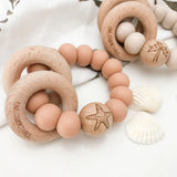 One.Chew.Three Summer Silicone and Beech Wood Teether