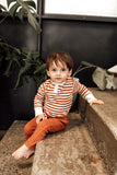 Snuggle Hunny Biscuit Stripe Long Sleeve Organic Bodysuit (Size 0000 & 00 Only)