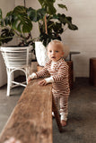 Snuggle Hunny Biscuit Stripe Long Sleeve Organic Growsuit (Size 00 & 1 Only)