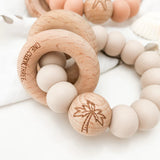 One.Chew.Three Summer Silicone and Beech Wood Teether