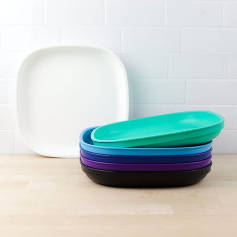 Re-Play Recycled Plastic Flat Plates in Set of Six Outer Space Colours - Adult