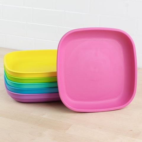 Re-Play Recycled Plastic Flat Plates in Set of Six Sorbet Colours - Original