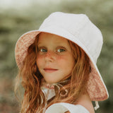 Bedhead Hat Reversible Linen Hat - Freya & Flax (Wide Brim) - Size Small Only