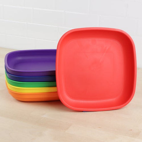 Re-Play Recycled Plastic Flat Plates in Set of Six Crayon Colours - Original