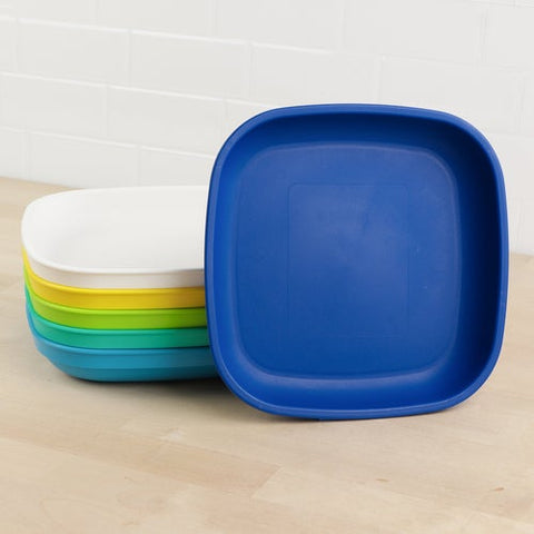 Re-Play Recycled Plastic Flat Plates in Set of Six Bold Colours - Original