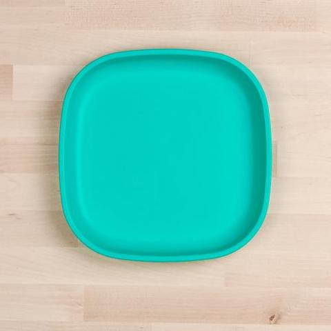 Re-Play Recycled Plastic Flat Plate in Aqua - Adult