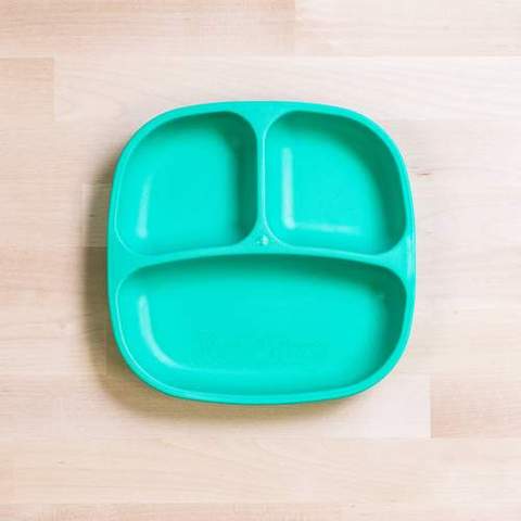 Re-Play Recycled Plastic Divided Plate in Aqua - Original