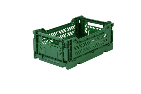 Ay-Kasa Lilliemor Mini Foldable Crate in Dark Green (Small Size)