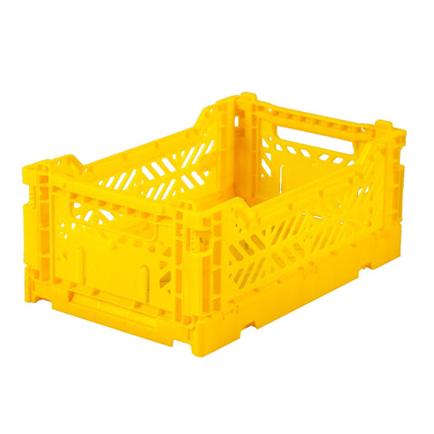 Ay-Kasa Lilliemor Mini Foldable Crate in Bright Yellow (Small Size)