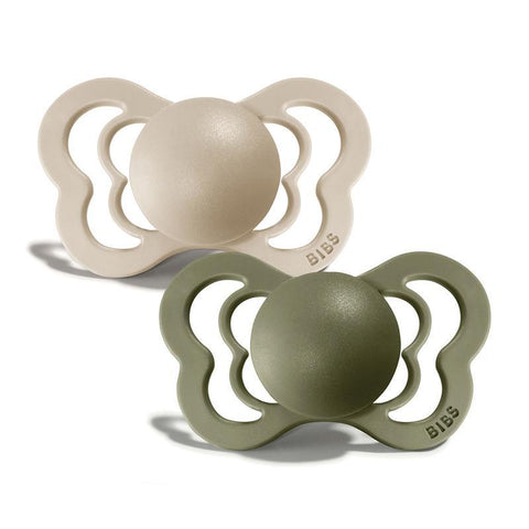 BIBS Couture Dummy Size 1 - Vanilla & Olive (Silicone)