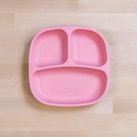 Re-Play Recycled Plastic Divided Plate in Baby Pink - Original