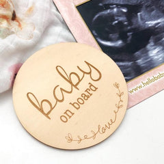 One.Chew.Three Wooden Baby on Board Plaque - Love Script Design
