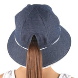 Bedhead Hat Denim Ruffle Ponytail Junior Bucket Sunhat (Size Large Only)
