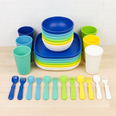 Re-Play Recycled Plastic Big Kid Tableware Collection in Bold