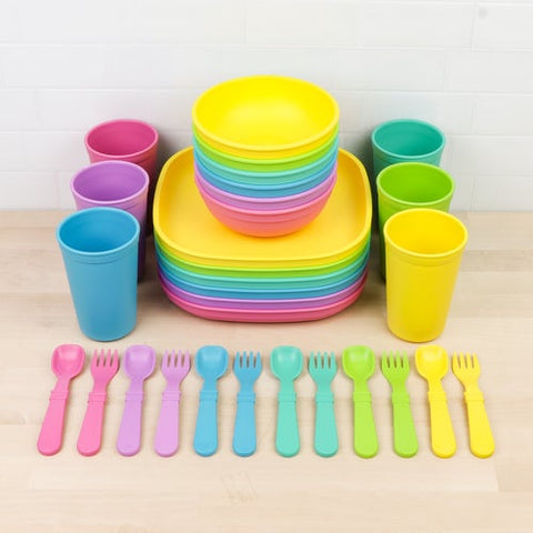 Re-Play Recycled Plastic Big Kid Tableware Collection in Sorbet