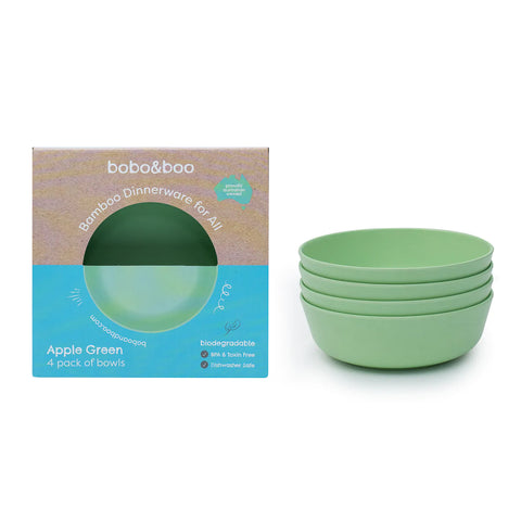 Bobo & Boo Bamboo Bowl Set in Apple Green