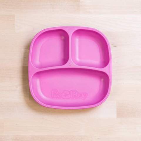 Re-Play Recycled Plastic Divided Plate in Bright Pink - Original