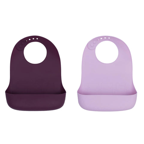 We Might be Tiny Catchie Bibs 2.0 - Plum & Lilac