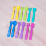 Re-Play Recycled Plastic Fork & Spoon in Green