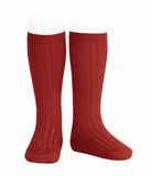 Condor Barcelona Ribbed Knee-High Socks - Ruby Red  (585)