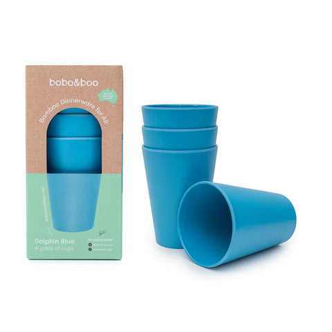 Bobo & Boo Bamboo Cup Set in Dolphin Blue (480ml)