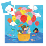 Djeco Hot Air Balloon Puzzle - Silhouette Collection (16pc)