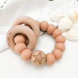 One.Chew.Three Summer Silicone and Beech Wood Teether