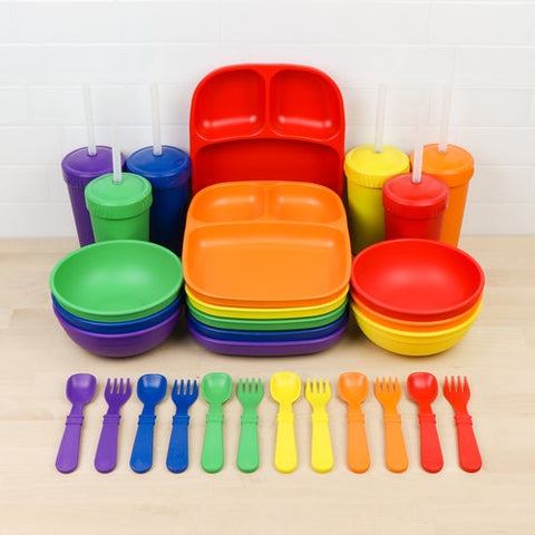 Re-Play Recycled Plastic Family Tableware Collection in Crayon