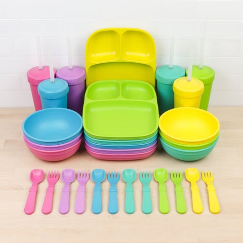 Re-Play Recycled Plastic Family Tableware Collection in Sorbet