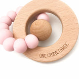 One.Chew.Three 'My First Easter' Silicone & Beechwood Teether - Pink
