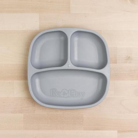 Re-Play Recycled Plastic Divided Plate in Grey - Original