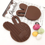One.Chew.Three Easter Bunny Silicone Teether - Milk Chocolate