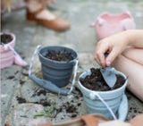 Scrunch Seedling Pot & Trowel - Duck Egg Blue