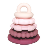 Jellystone Rainbow Stacker & Teether Toy - Dusty Pink