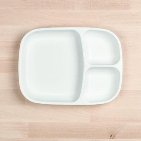 Re-Play Recycled Plastic Divided Plate in White - Adult