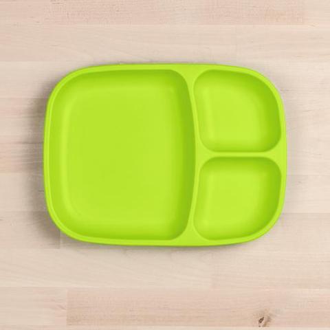 Re-Play Recycled Plastic Divided Plate in Green - Adult
