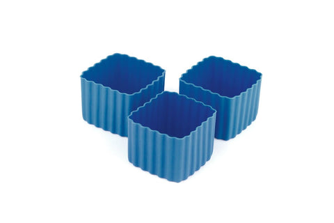 Little Lunchbox Co Bento Cups - Medium Blue Squares