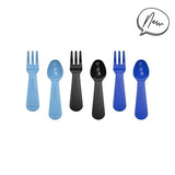 Lunch Punch Bento Fork & Spoon Set in Shades of Blue