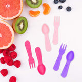 Lunch Punch Bento Fork & Spoon Set in Shades of Pink
