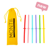 MontiiCo 'Fruity Pop' Mini Silicone Stopper Straw Set (Set of 6)