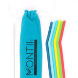 MontiiCo Silicone Straw Set - Blue (Set of 6)