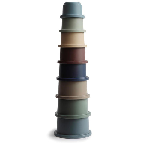 Mushie Stacking Cups (Forest Colours) - Made in Denmark