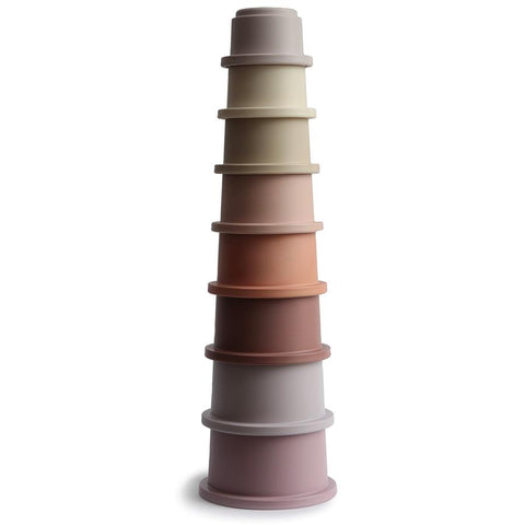 Mushie Stacking Cups (Petal Colours) - Made in Denmark